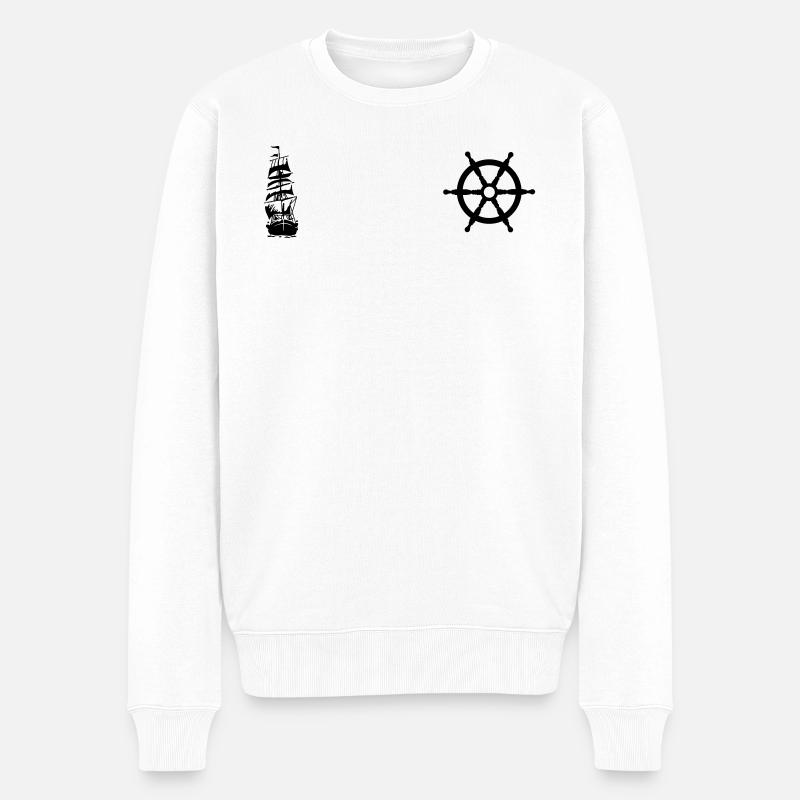 steuerrad - Männer Premium Bio Pullover - Weiß