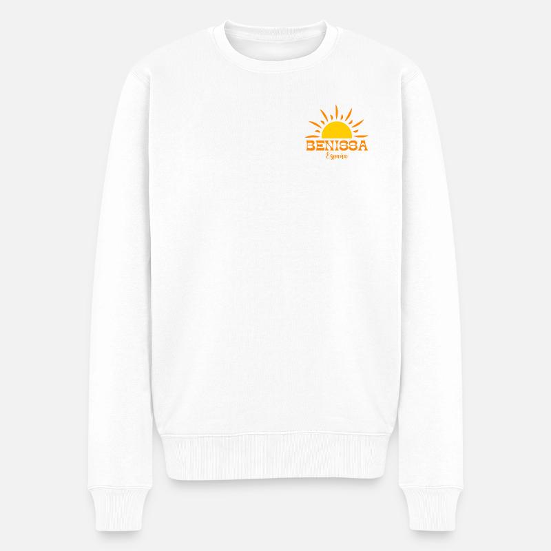 Benissa España Sonnenaufgang Design - Männer Premium Bio Pullover - Weiß