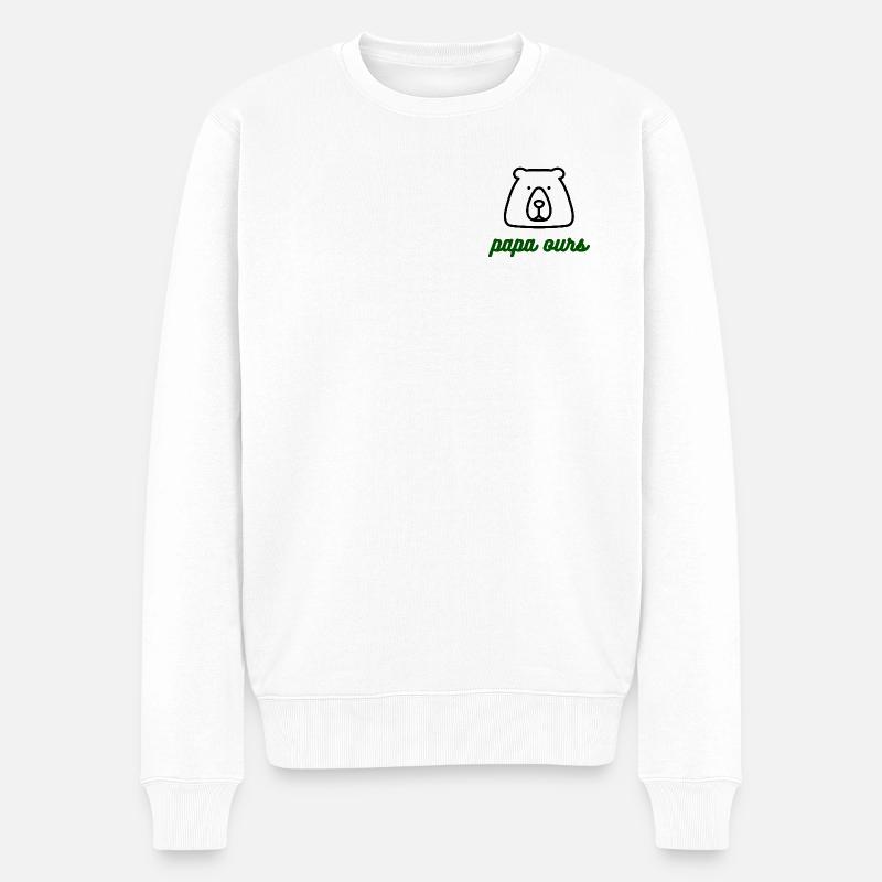 Papa-ours-logo - Männer Premium Bio Pullover - Weiß