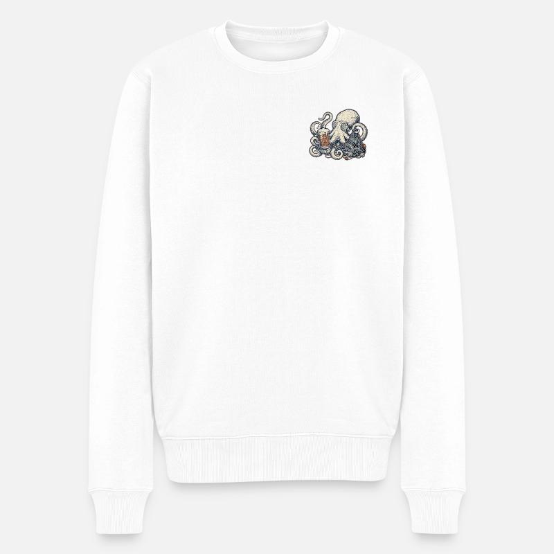 Fischer Kneipe - Männer Premium Bio Pullover - Weiß