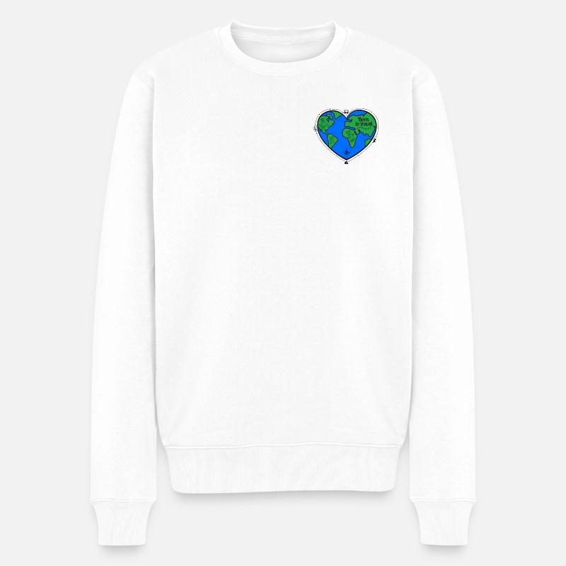 geboren zum Reisen - Männer Premium Bio Pullover - Weiß