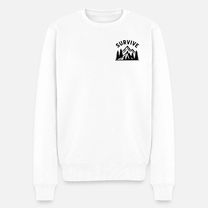 Survive - Nature - Pull Premium bio Homme - blanc