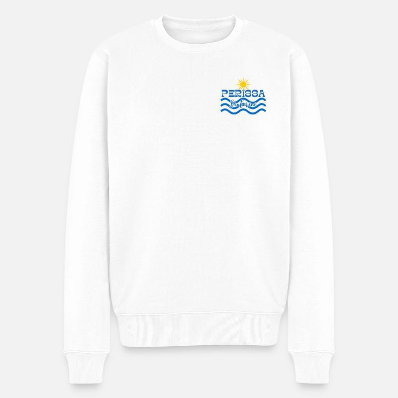 Perissa Santorini Sun Waves - Pull Premium bio Homme - blanc