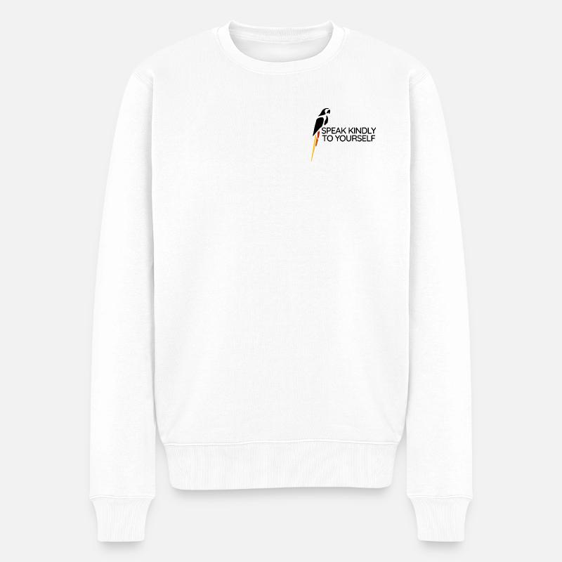 Perroquet - Parle-toi gentiment - Pull Premium bio Homme - blanc
