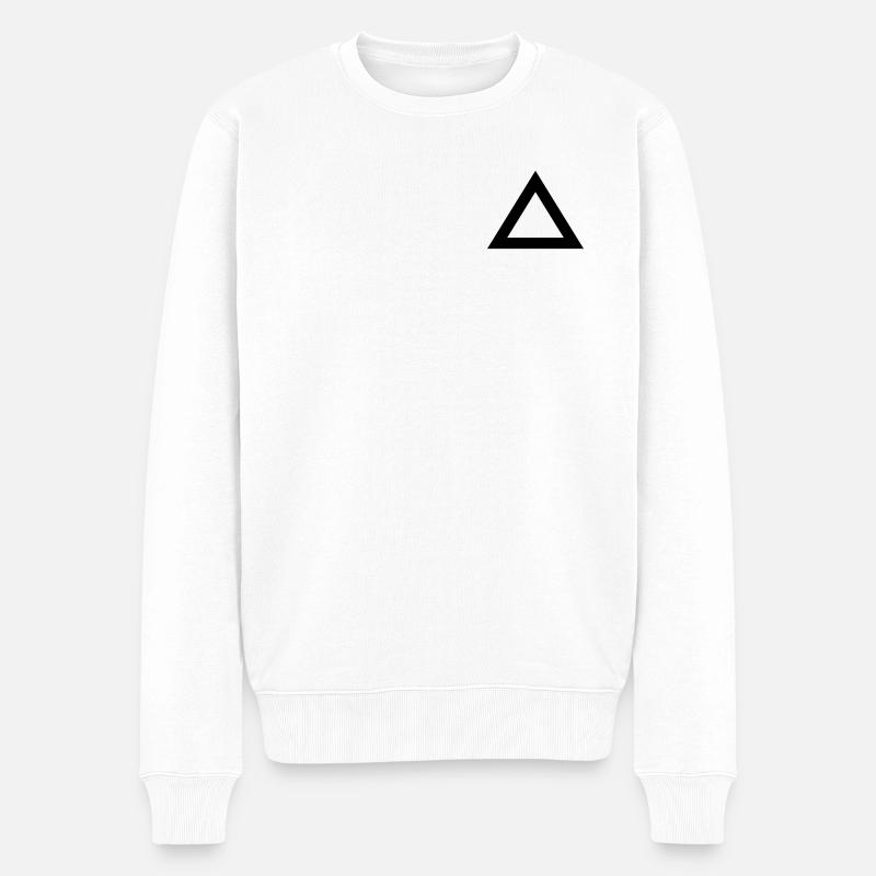 Dreieck Rand - Männer Premium Bio Pullover - Weiß