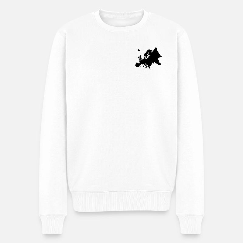 Europa - Männer Premium Bio Pullover - Weiß