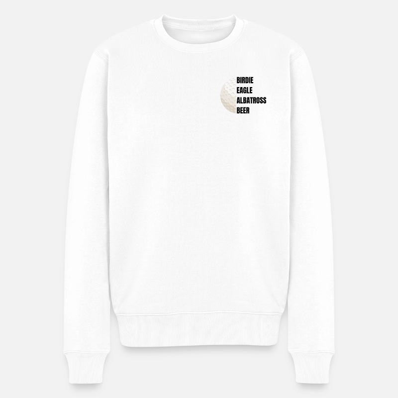 Birdie Eagle Albatross Beer - Golfslogan - Männer Premium Bio Pullover - Weiß