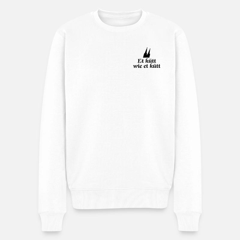 Köln Spruch - Et kütt wie et kütt -Kölsche Sprüche - Männer Premium Bio Pullover - Weiß