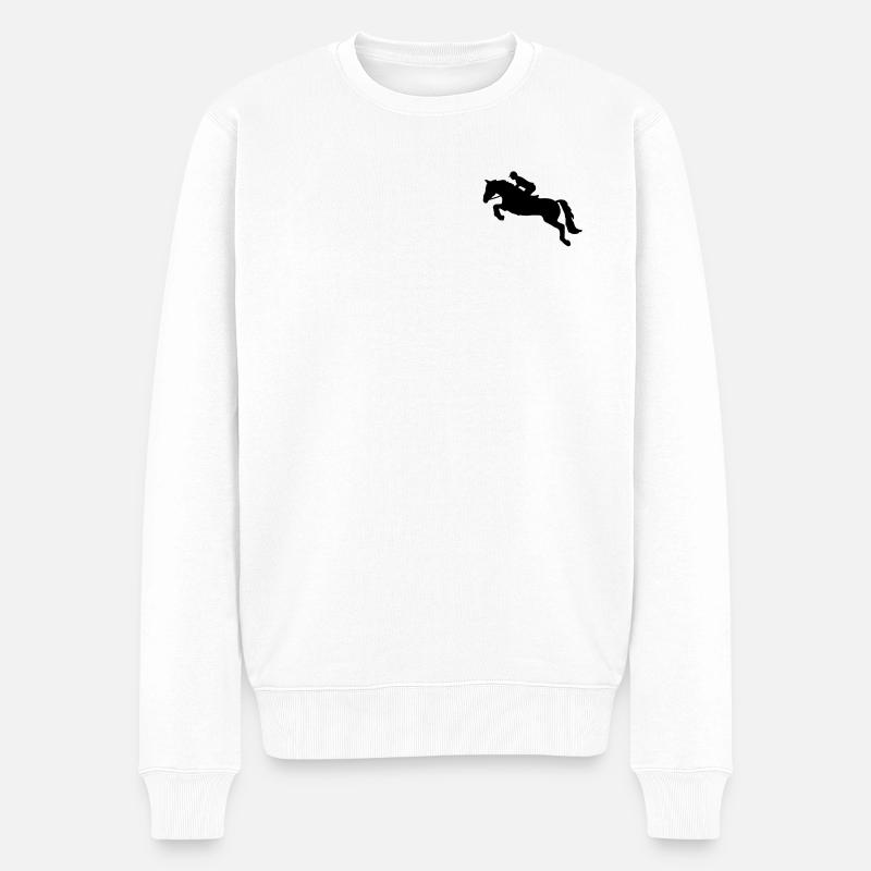 Springreiten - Männer Premium Bio Pullover - Weiß