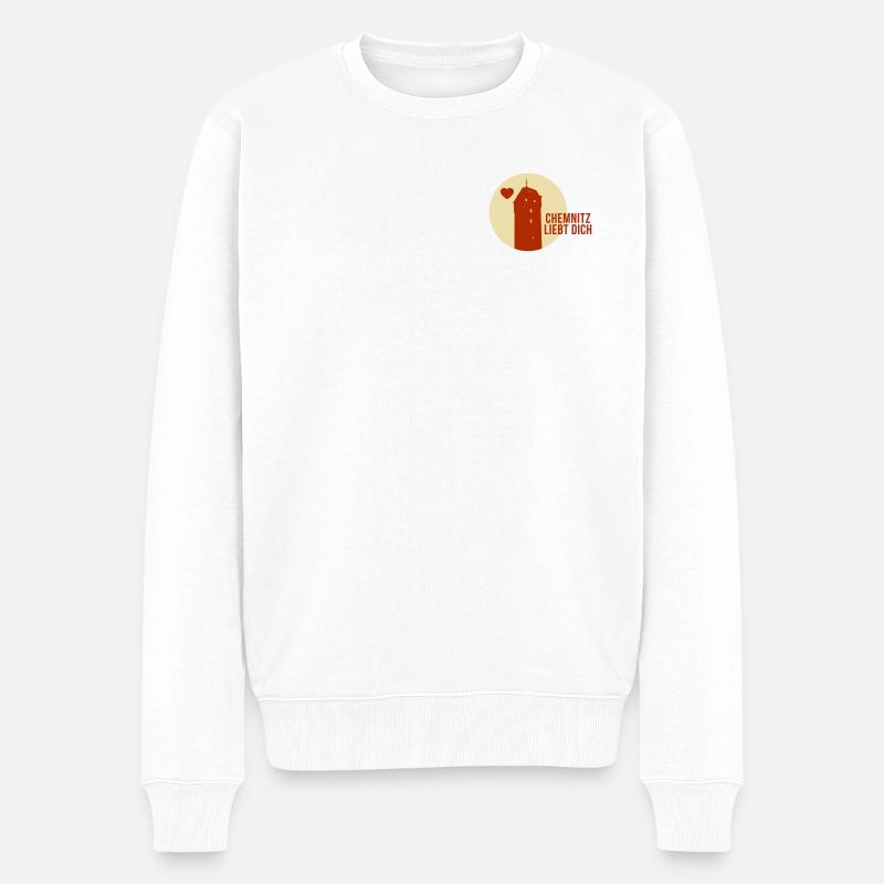Chemnitz liebt dich - Männer Premium Bio Pullover - Weiß