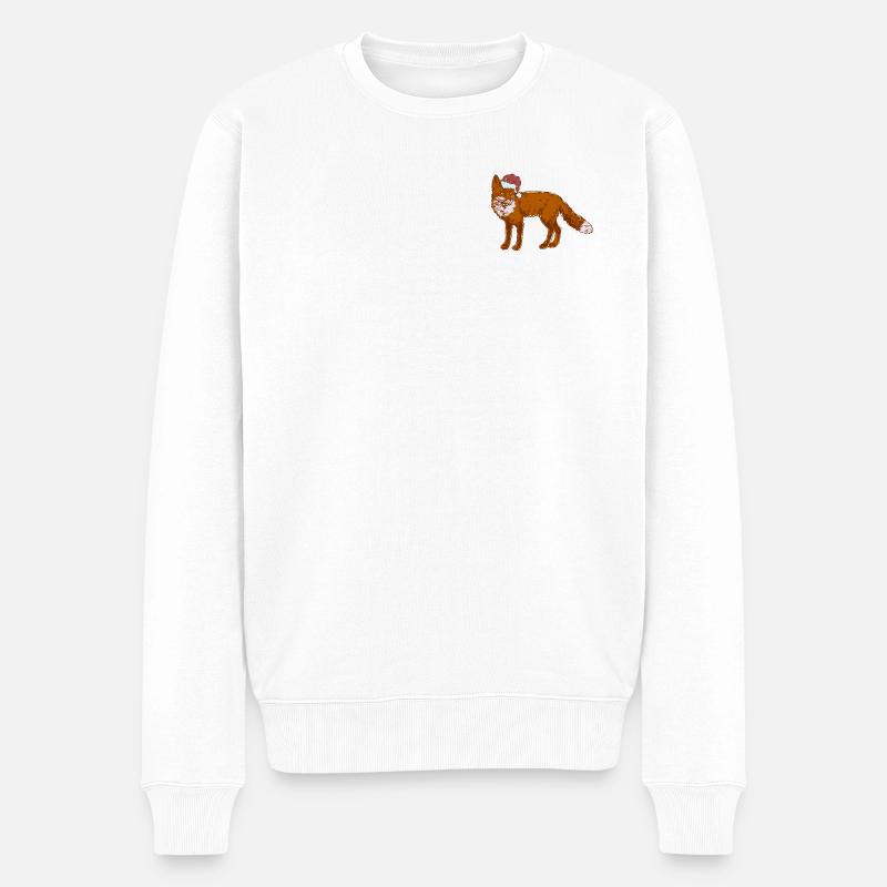 WEIHNACHTSFUCHS - Männer Premium Bio Pullover - Weiß
