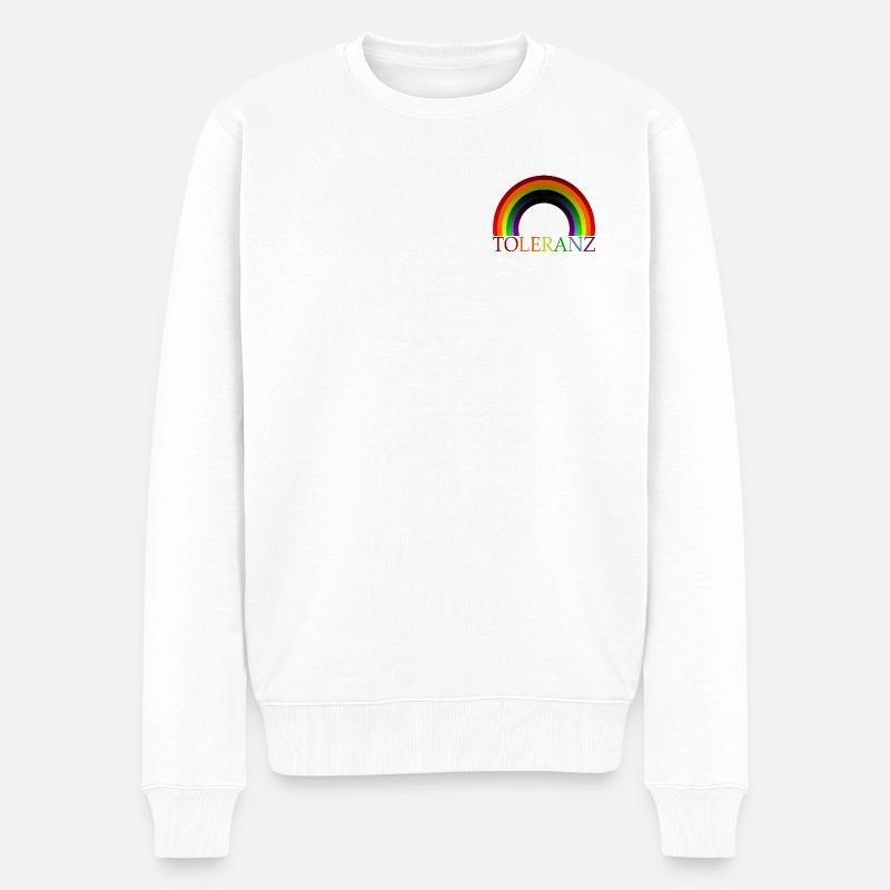 TOLERANZ REGENBOGENFAHNE DIVERSITÄT VIELFALT - Männer Premium Bio Pullover - Weiß