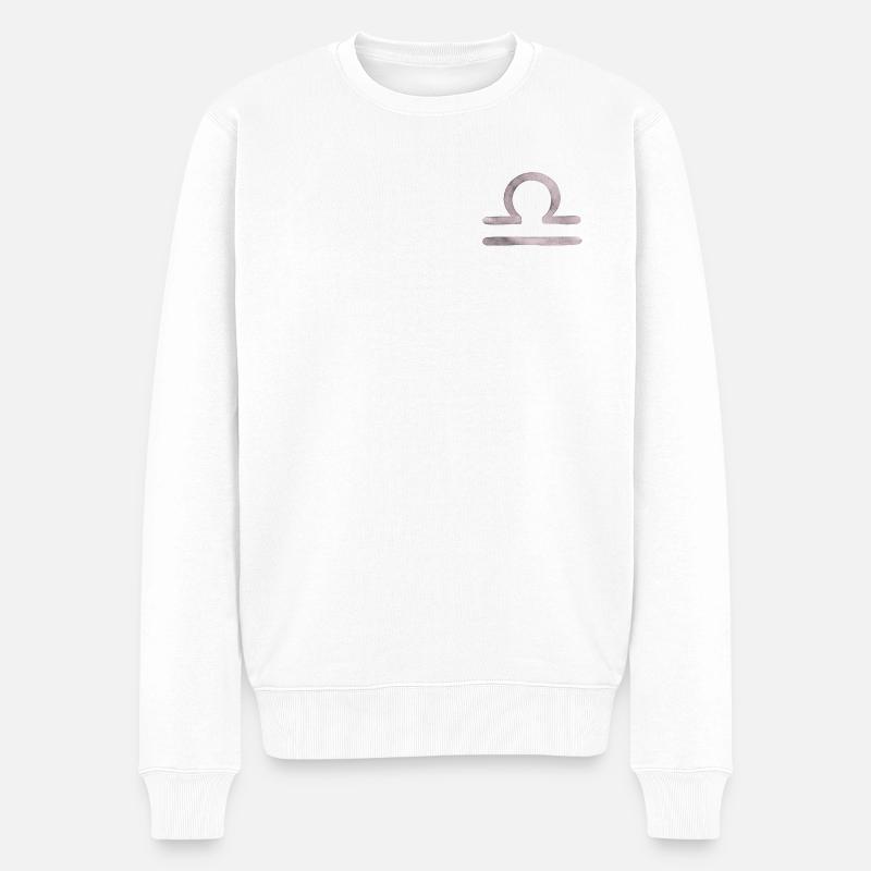 Waage - Männer Premium Bio Pullover - Weiß