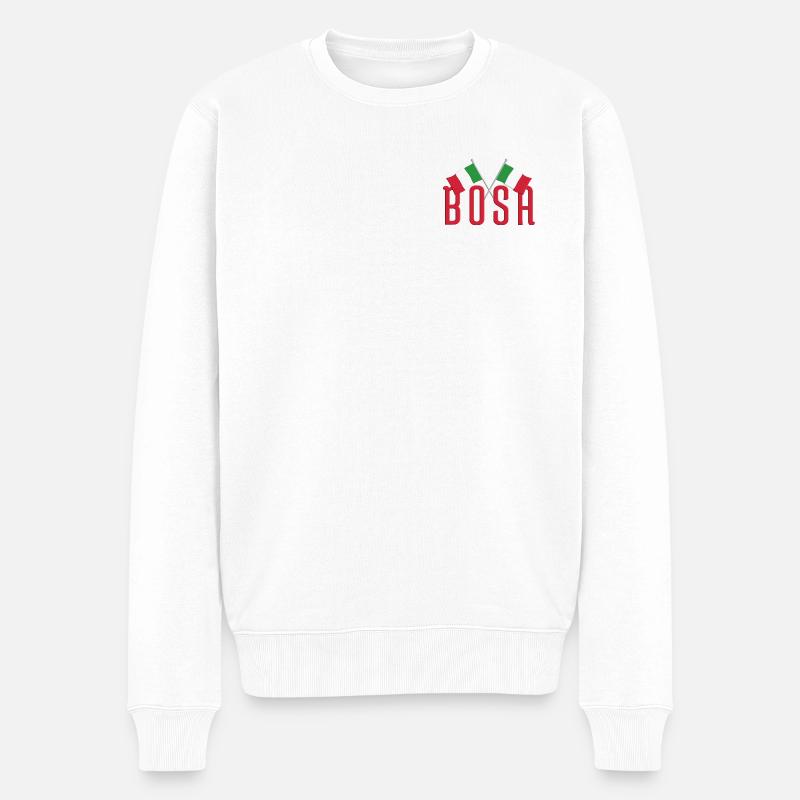 BOSA Italien Flaggen Design - Männer Premium Bio Pullover - Weiß