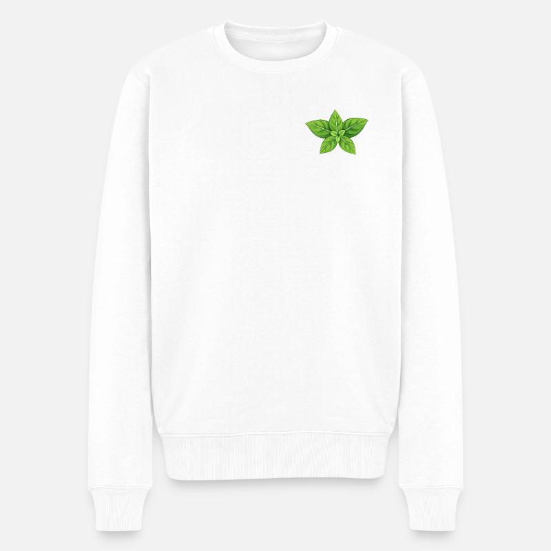 Basilikum - Männer Premium Bio Pullover - Weiß