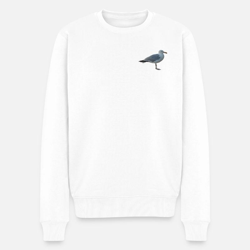 Möwe - Männer Premium Bio Pullover - Weiß