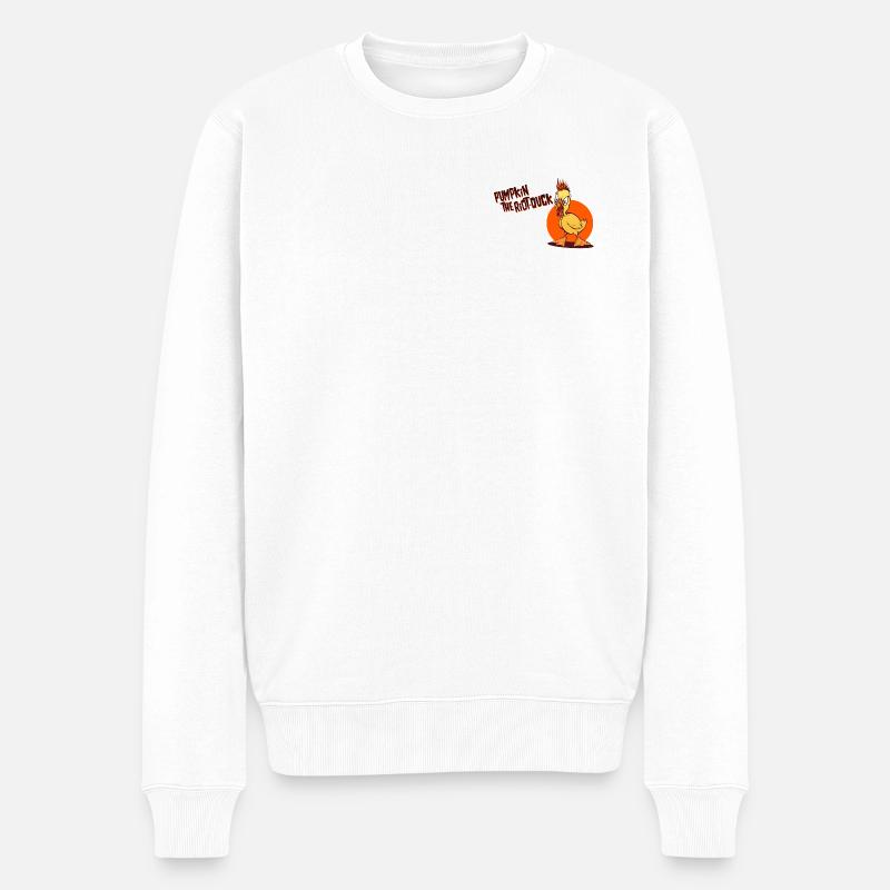 Pumpkin The Riot Duck - Männer Premium Bio Pullover - Weiß