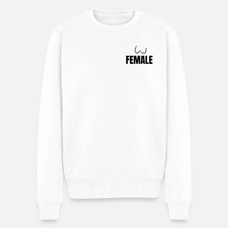 Female small - Männer Premium Bio Pullover - Weiß
