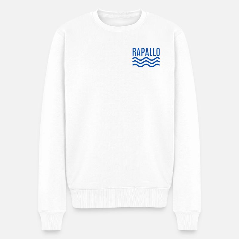 Rapallo Seawave-Emblem - Männer Premium Bio Pullover - Weiß