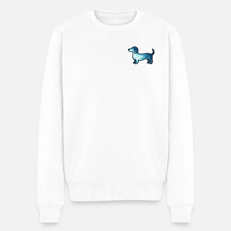 Seelentier und Wächterwesen: Dackel - Männer Premium Bio Pullover - Weiß