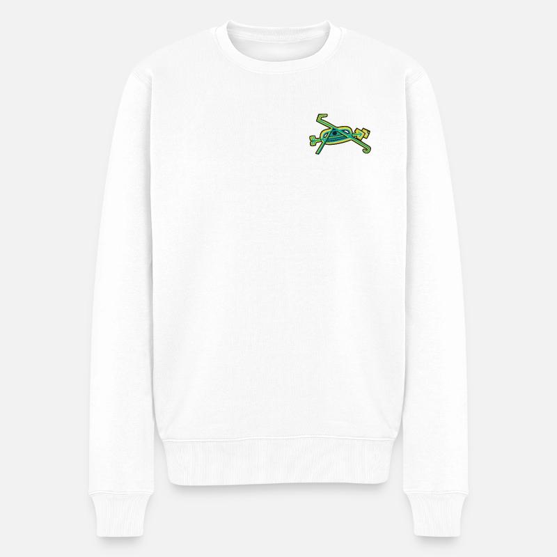 Glyphe "Kaleido-Auge" - Männer Premium Bio Pullover - Weiß