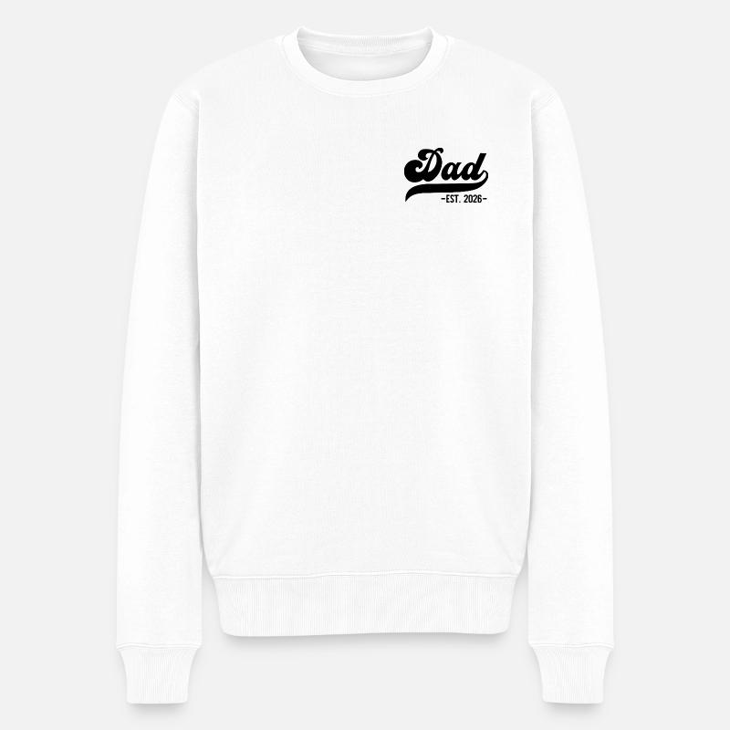 Father 2026 New Dad 2026 - Männer Premium Bio Pullover - Weiß