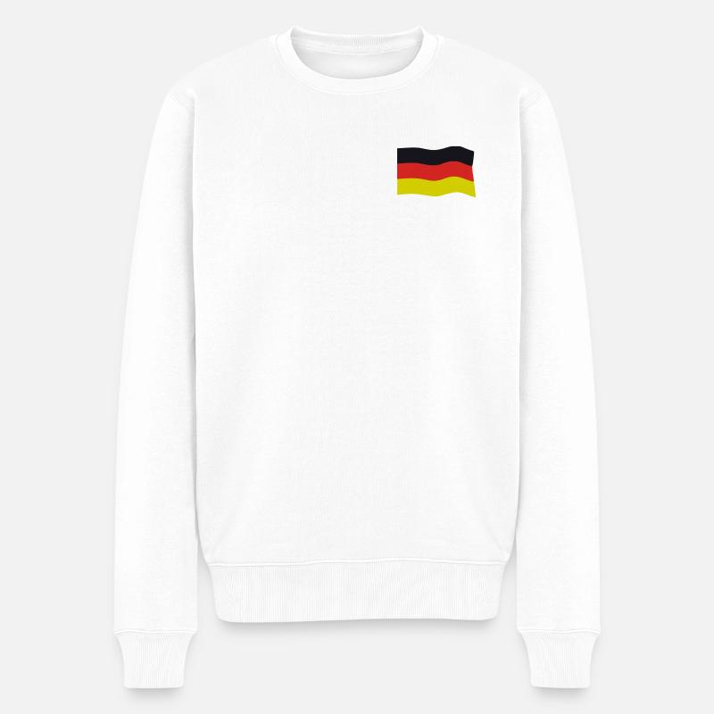 Flagge Deutschland - Männer Premium Bio Pullover - Weiß