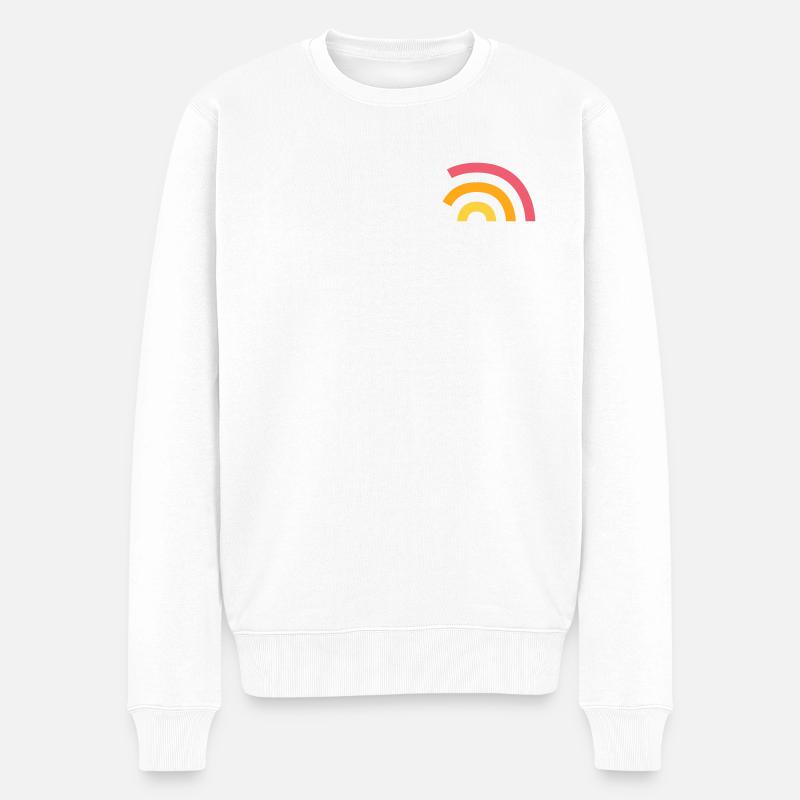 Regenbogen Logo - Männer Premium Bio Pullover - Weiß
