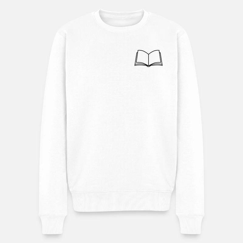 aufgeschlagenes Buch für Leseratten - Männer Premium Bio Pullover - Weiß