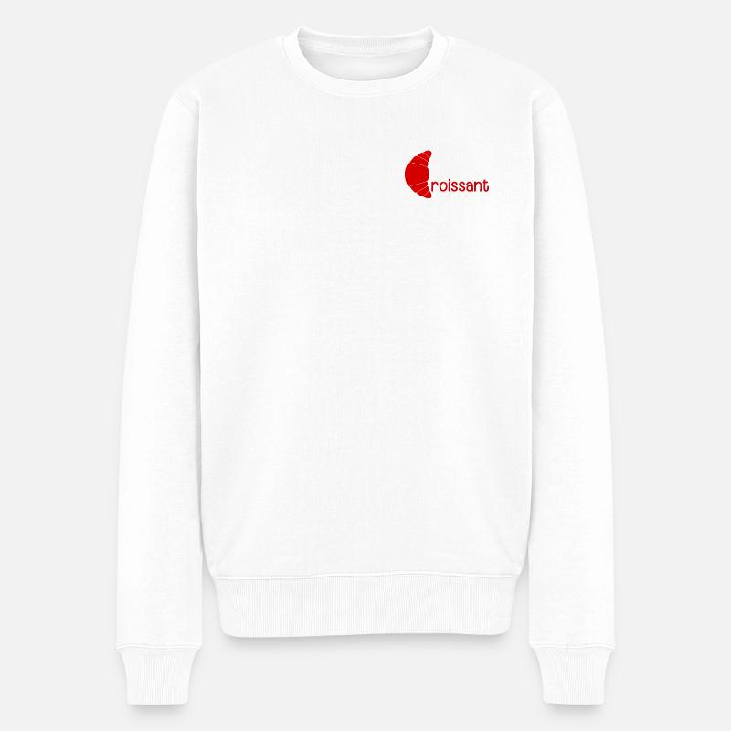 Croissant - Männer Premium Bio Pullover - Weiß