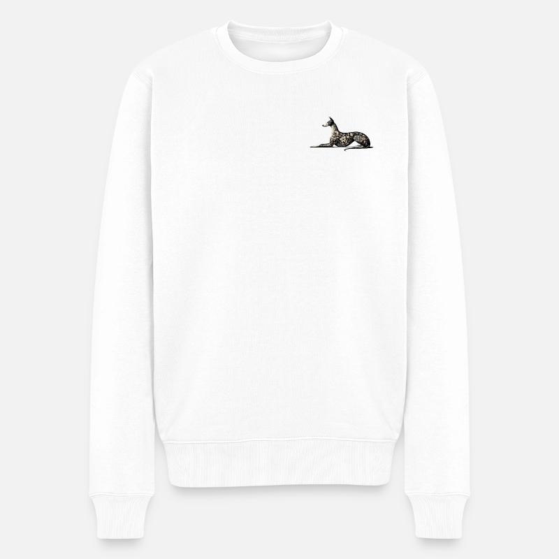 Galgo Embroidery Design - Männer Premium Bio Pullover - Weiß