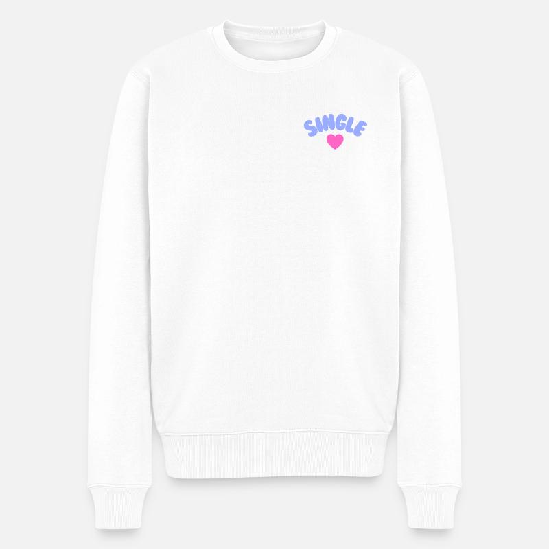 Single Selflove  - Männer Premium Bio Pullover - Weiß