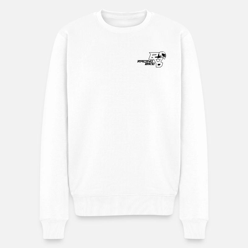 RACING_BIKE03 - Männer Premium Bio Pullover - Weiß