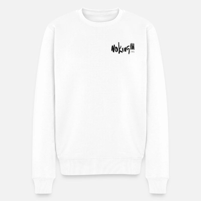 Kein König - Männer Premium Bio Pullover - Weiß
