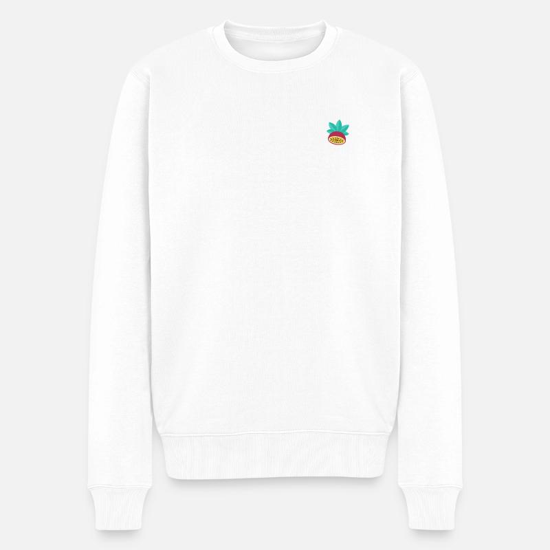 Maracuja Illustration – Sommer Frucht Motiv - Männer Premium Bio Pullover - Weiß