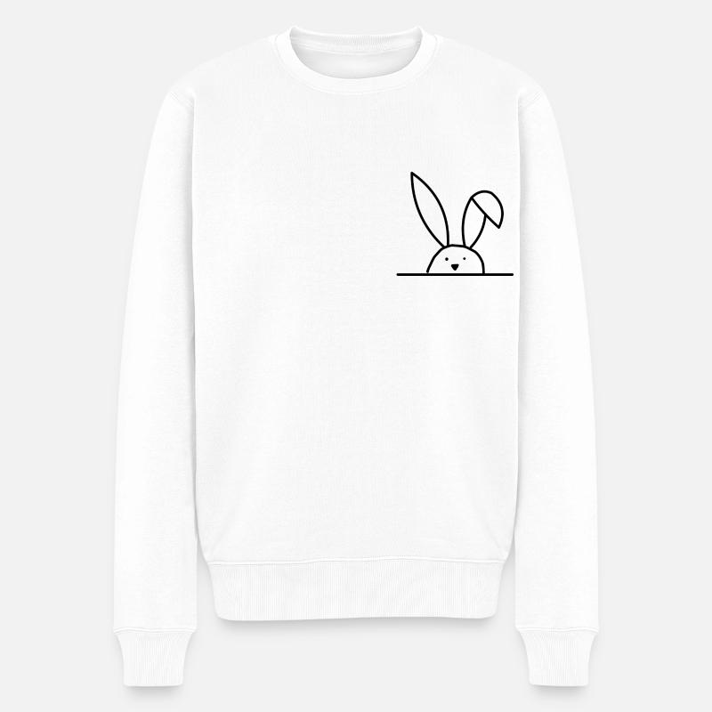 Hase Veganer - Männer Premium Bio Pullover - Weiß