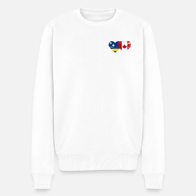 Curacao_Kanada_Flagge_Herz_used - Pull Premium bio Homme - blanc