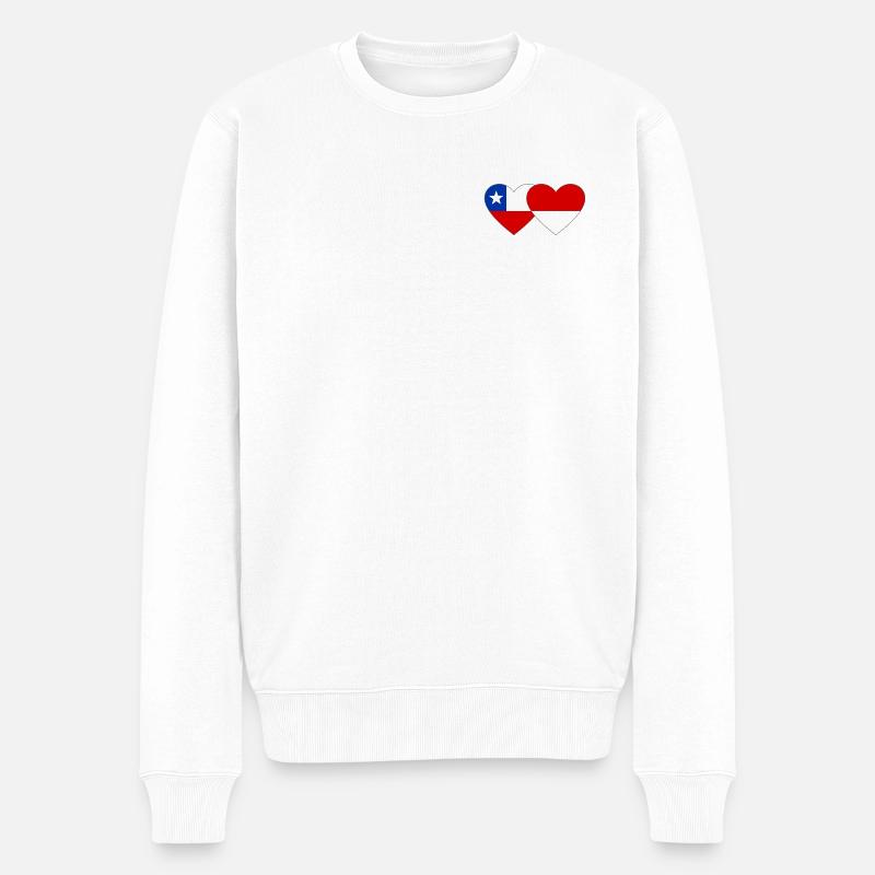 Chile_Polen_Flagge_Herz - Pull Premium bio Homme - blanc