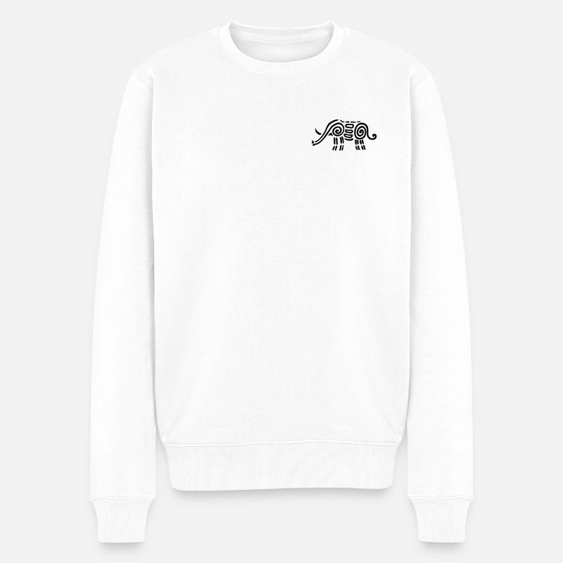 Éléphant1 - Pull Premium bio Homme - blanc