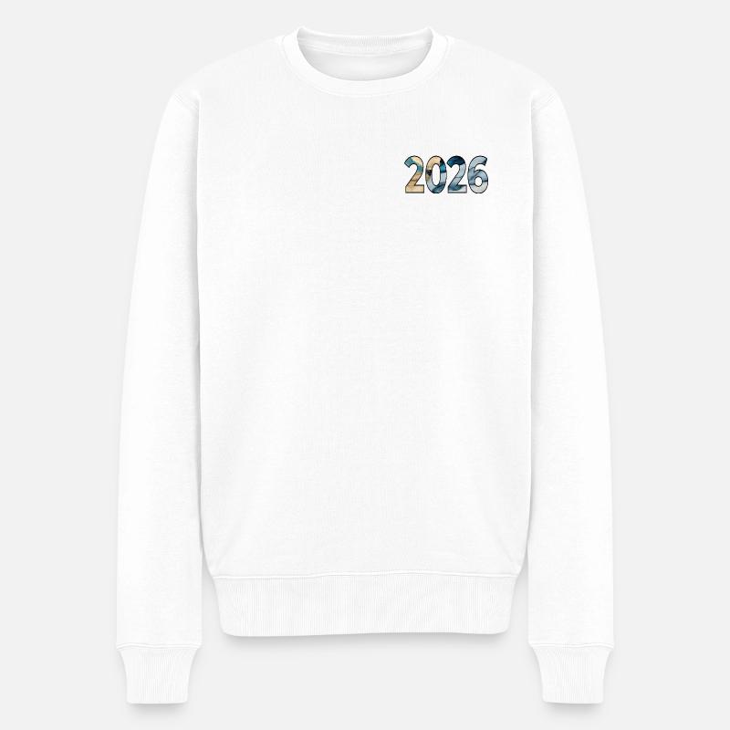JAHR 2026 - Männer Premium Bio Pullover - Weiß