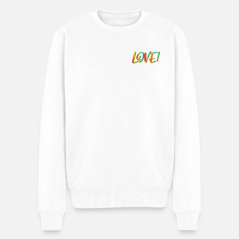 Amour LGBTQ - Pull Premium bio Homme - blanc