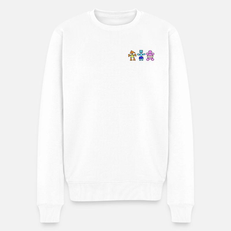 Trio géométrique Figures ludiques, un point - Pull Premium bio Homme - blanc