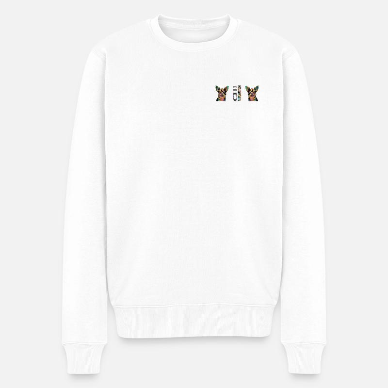 Chihuahua - Männer Premium Bio Pullover - Weiß