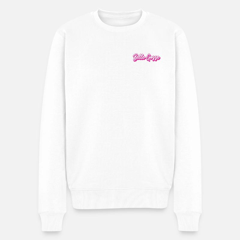 Schönes rosa weißes Kind - Männer Premium Bio Pullover - Weiß