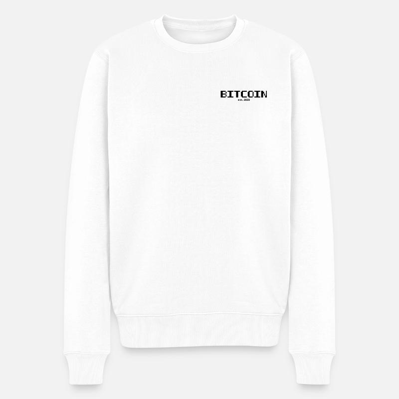 bitcoin est 2009 #2 - Männer Premium Bio Pullover - Weiß