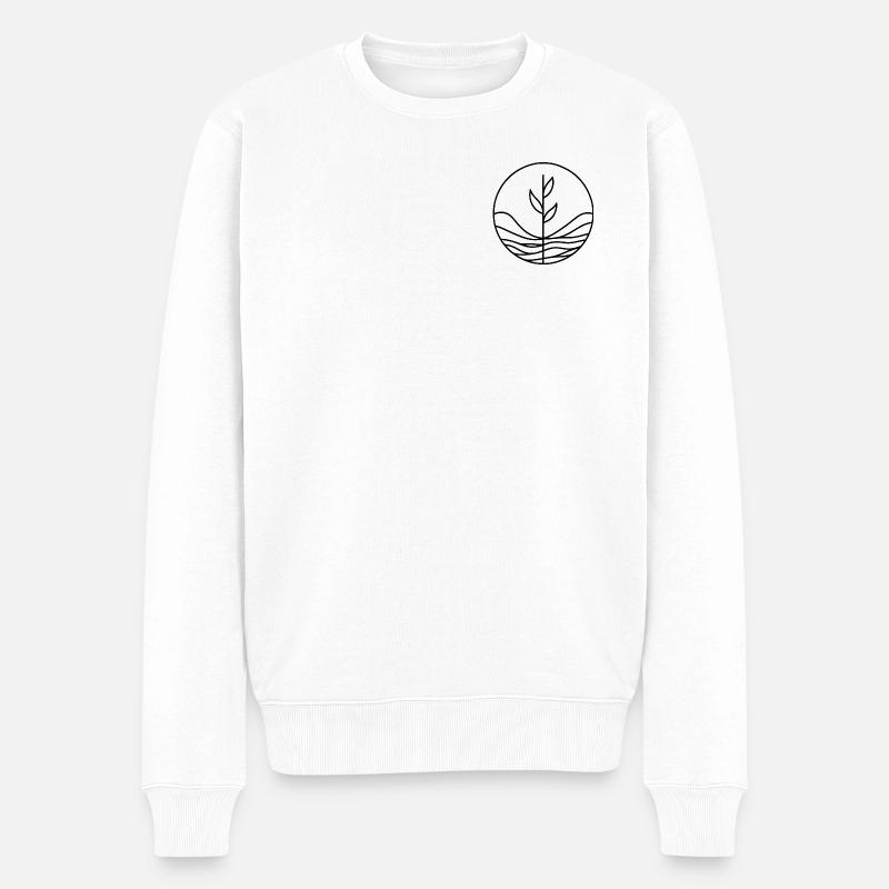 Design végétal minimaliste - Pull Premium bio Homme - blanc