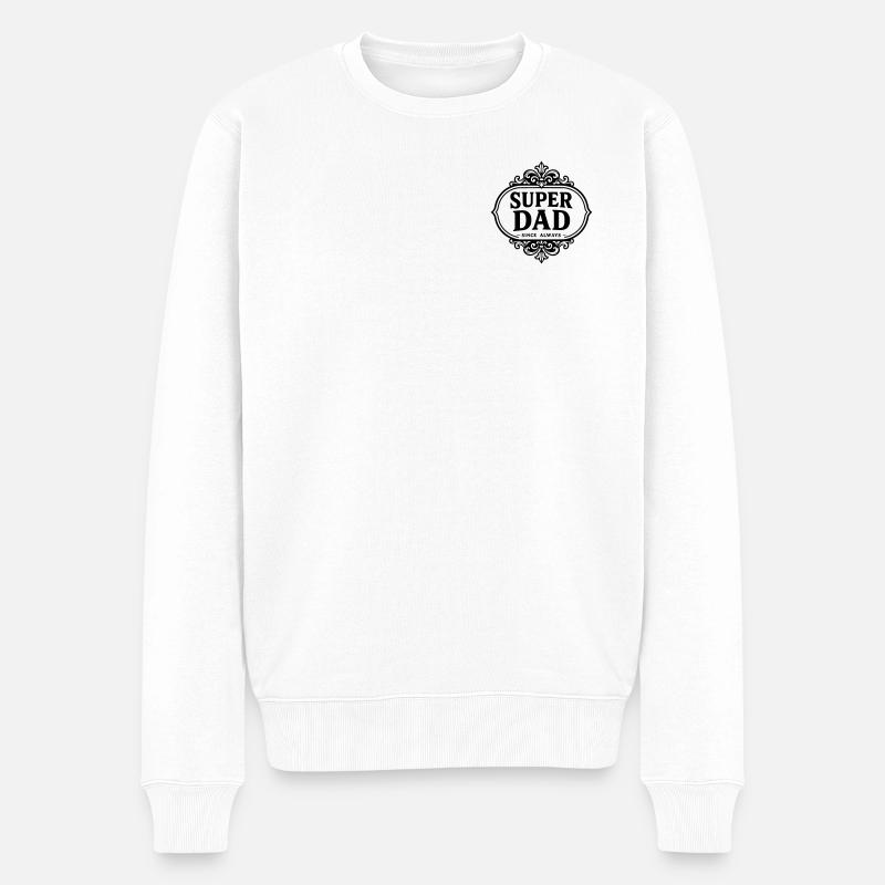 Super Papa seit immer - Männer Premium Bio Pullover - Weiß