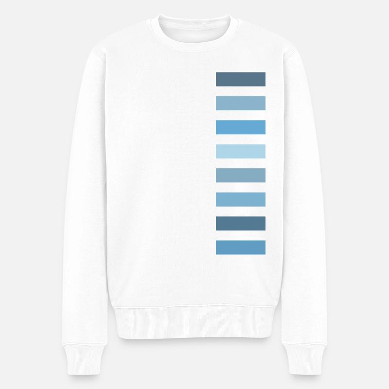 Blautöne - Männer Premium Bio Pullover - Weiß