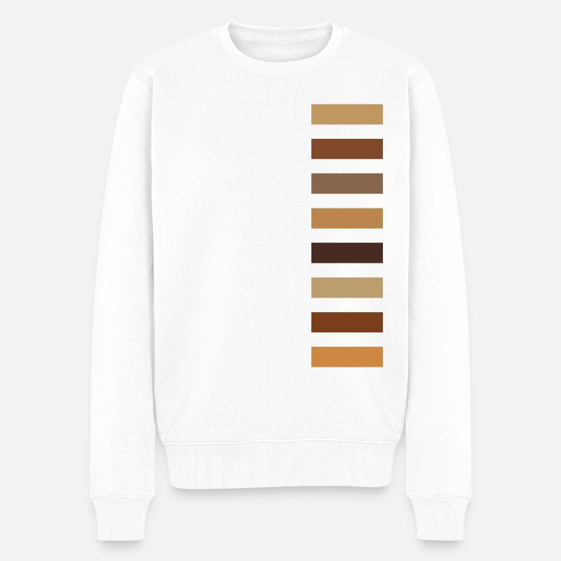Brauntöne - Männer Premium Bio Pullover - Weiß