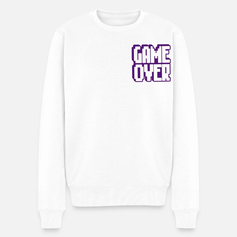 GAME OVER - Männer Premium Bio Pullover - Weiß